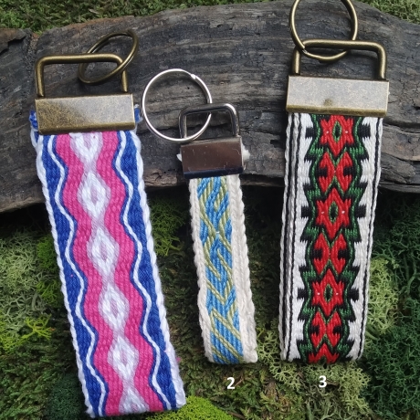 Schlüsselanhänger Brettchenborte Handmade Baumwolle
