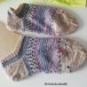 Sneaker - Gr. 38/39 - handgestrickt - beige - blau - lila  Muster
