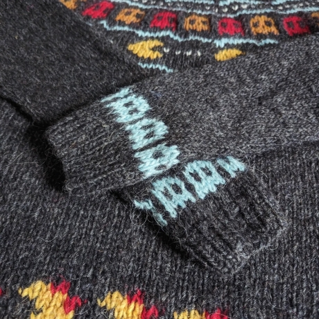 Isländischer Wollpullover - PacMan - Größe XL