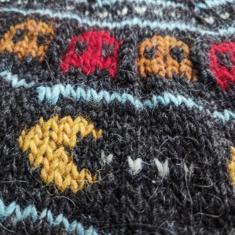 Isländischer Wollpullover - PacMan - Größe XL