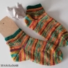 Socken mit doppelten Bündchen - Gr. 36/37 - handgestrickt - bunt