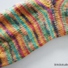 Socken mit doppelten Bündchen - Gr. 36/37 - handgestrickt - bunt