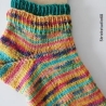 Socken mit doppelten Bündchen - Gr. 36/37 - handgestrickt - bunt