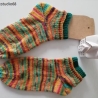 Socken mit doppelten Bündchen - Gr. 36/37 - handgestrickt - bunt