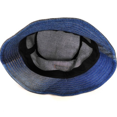 Blauer Fischerhut, Bucket Hat, Sommerhut aus recycelten Jeans