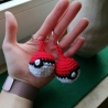 Gehäkelter Pokeball als Anhänger/Schlüsselanhänger für dieSchule 