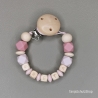 Baby Set Schnullerkette und Greifring  mit Namen des Kindes