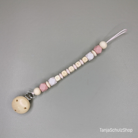 Schnullerkette mit Namen des Kindes