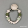 Baby Set Schnullerkette und Greifring  mit Namen des Kindes
