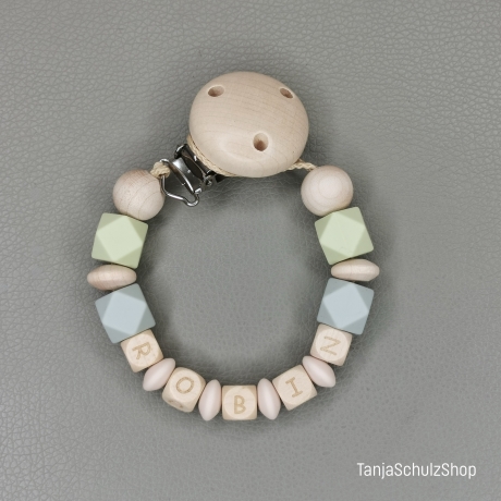 Schnullerkette mit Namen des Kindes