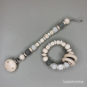 Baby Set Schnullerkette und Greifring  mit Namen des Kindes