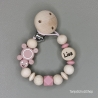 Baby Set Schnullerkette und Greifring  mit Namen des Kindes