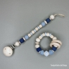 Baby Set Schnullerkette und Greifring  mit Namen des Kindes