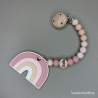 Set Schnullerkette mit Anhänger Regenbogen