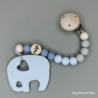 Set Schnullerkette mit Anhänger Elefant