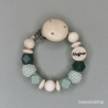 Baby Set Schnullerkette und Greifring  mit Namen des Kindes