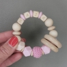 Baby Set Schnullerkette und Greifring  mit Namen des Kindes