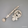 Baby Set Schnullerkette und Greifring  mit Namen des Kindes