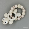 Baby Set Schnullerkette und Greifring  mit Namen des Kindes
