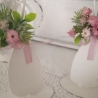 2er Set Metall Vasen mit Blumen Tischdeko Landhausdeko 
