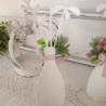 2er Set Metall Vasen mit Blumen Tischdeko Landhausdeko 