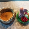 Süße Osterdeko auf Baumscheiben