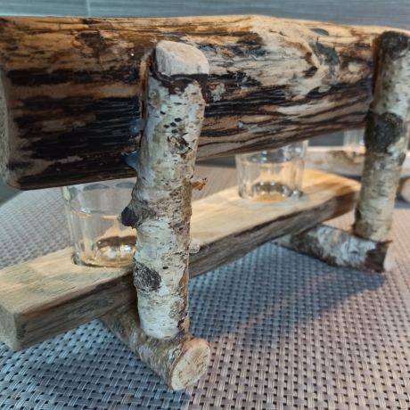 Schnapsbankal aus Holz