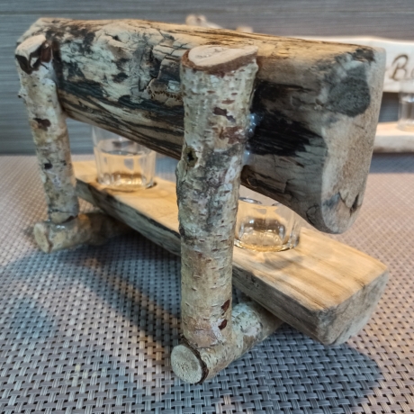 Schnapsbankal aus Holz