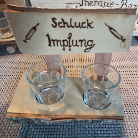 Schnapsbankal aus Holz