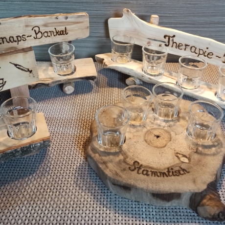 Schnapsbankal aus Holz