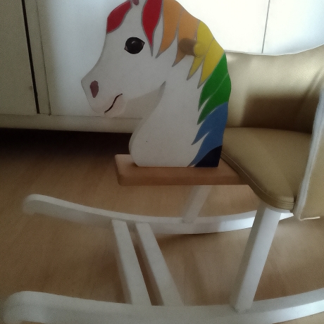 Vintage Retro Holzschaukelpferd Regenbogen-Pegadus