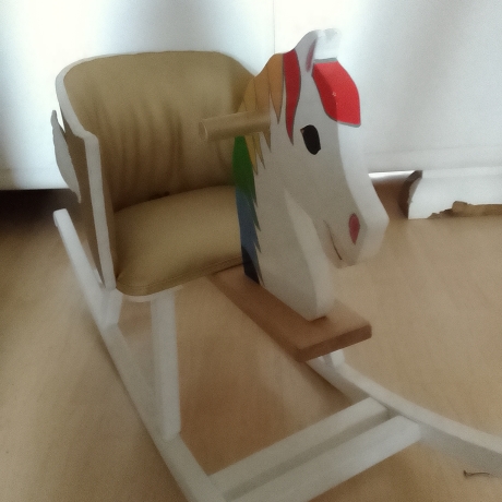Vintage Retro Holzschaukelpferd Regenbogen-Pegadus