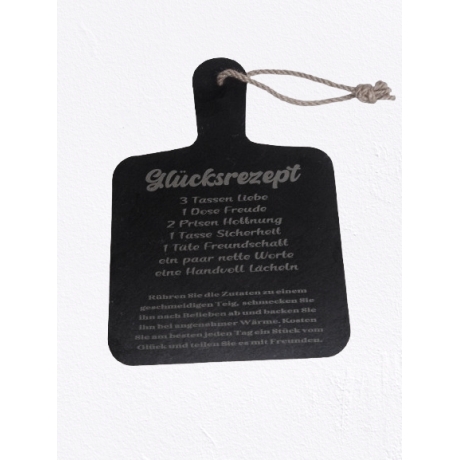 Schiefertafel, Brettform Glücksrezept Deko, Geschenk