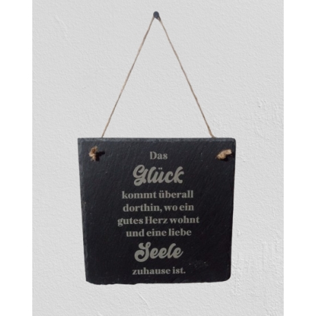 Schieferschild, Schiefertafel, mit Spruch, Deko