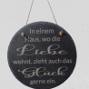 Schiefertafel mit Spruch, Schild, Deko ca. Ø 20cm
