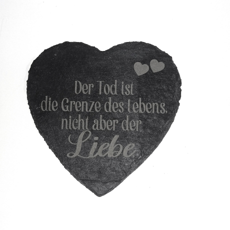 Schieferherz, Gedenktafel, Grabdeko zum Hinlegen oder Aufhängen 
