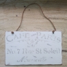 shabby Dekoschild Cafe Paris, Einzelstück, upcycled