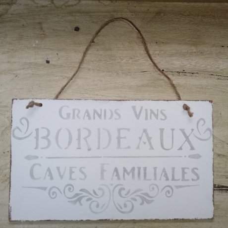 Dekoschild shabby Grand Vins..., upcycled, Einzelstück