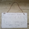 Dekoschild shabby Grand Vins..., upcycled, Einzelstück