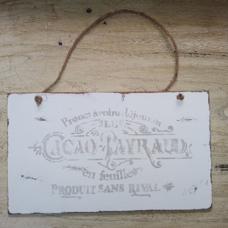Dekoschild shabby Cacao..., upcycled, Einzelstück
