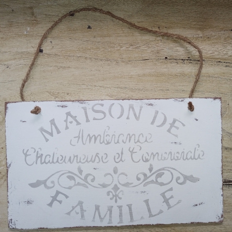 shabby Dekoschild Maison de..., Einzelstück, upcycled