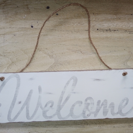 Deko Schild shabby, Welcome, upcycled, Einzelstück