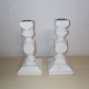 2 kl. eckige Kerzenständer, Holz, shabby, Einzelstücke, upcycled