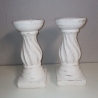2 Kerzenständer, shabby, upcycled, terracotta, Set Nr.1