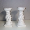 2 Kerzenständer, shabby, upcycled, terracotta, Set Nr.1