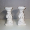 2 Kerzenständer, shabby, upcycled, terracotta, Set Nr.1