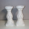 2 Kerzenständer, shabby, upcycled, terracotta, Set Nr.2