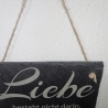Schieferschild, Schiefertafel, mit Spruch, Deko