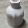 kleine Deko Vase mit Rillen, aus Keraflott, weiß, handmade