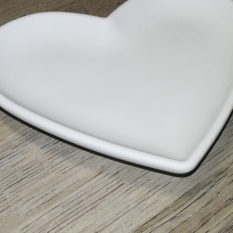 Herzschale aus Keraflott, weiß, handmade